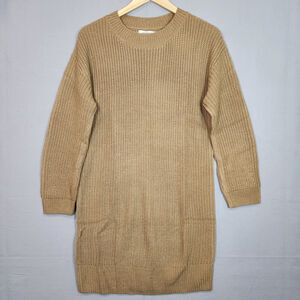 REVOLVE Stitches & Stripes Long Sleeve Rib Knit Sweater Dress Brown Size M - NWT